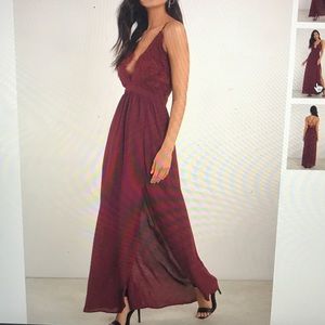 Maroon maxi dress! Criss cross back strap!